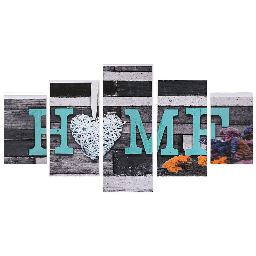 5Pcs Canvas Paintings Love HOME Wall Decorative Print Art Pictures Unframed Wall Hanging Home Office Decorations - MRSLM
