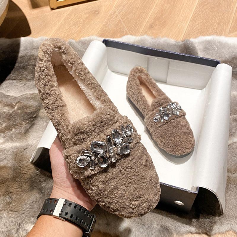Wear Lamb Wool Lazy Shoes With Cashmere - MRSLM