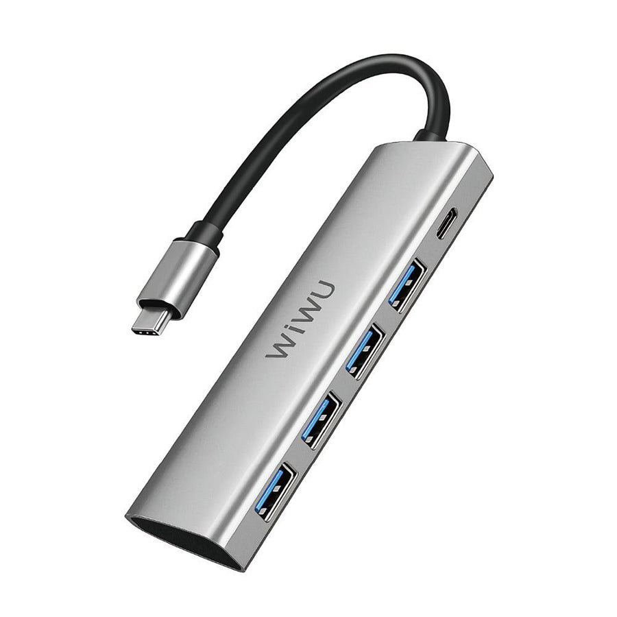 WIWU Alpha 541P 5-in-1 USB-C Hub Type-C to USB3.0 Docking Station PD Fast Charging Adapter - MRSLM