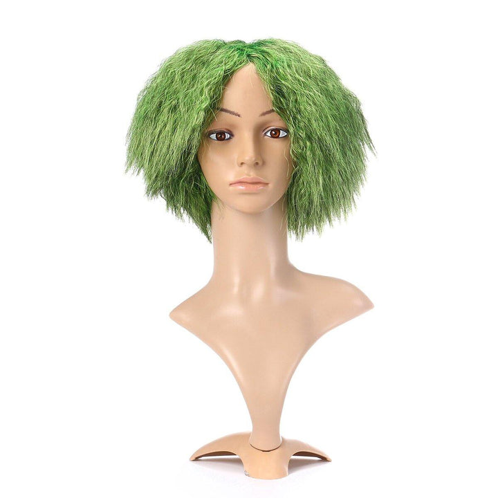 Costume Cosplay Green Curly Wig Clown Heat Synthetic Hair Men Wig+Wig Cap Props - MRSLM