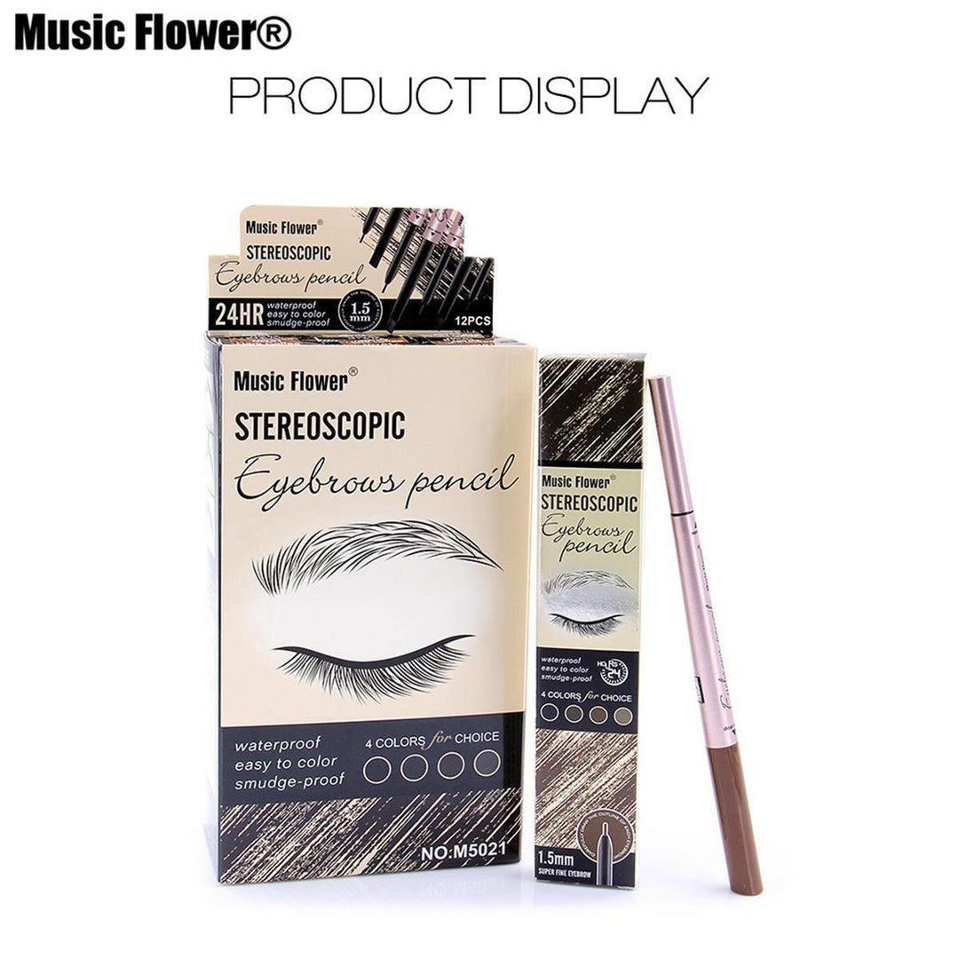 Music Flower Double Head Waterproof Eyebrow Pen Eye Brow Enhancers Makeup Tools - MRSLM