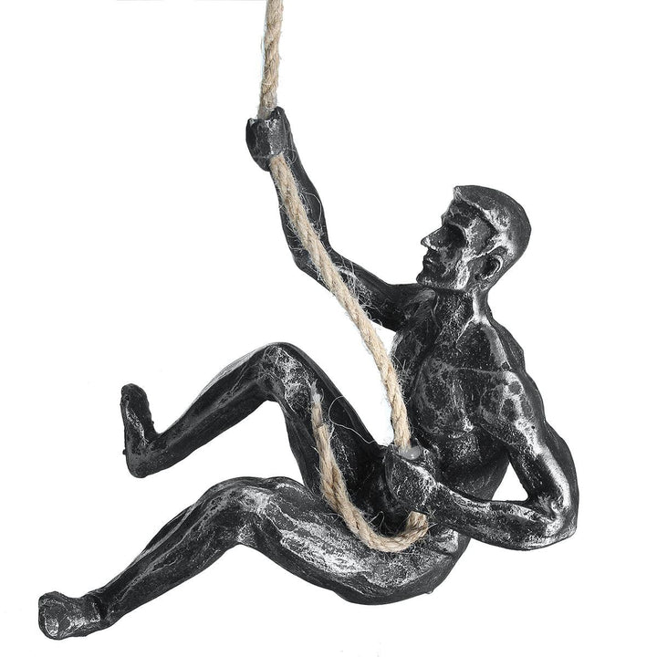 Handmade Global Climbing Iron Man Rope Wall Mounted Art Sculpture Climber Toys - MRSLM