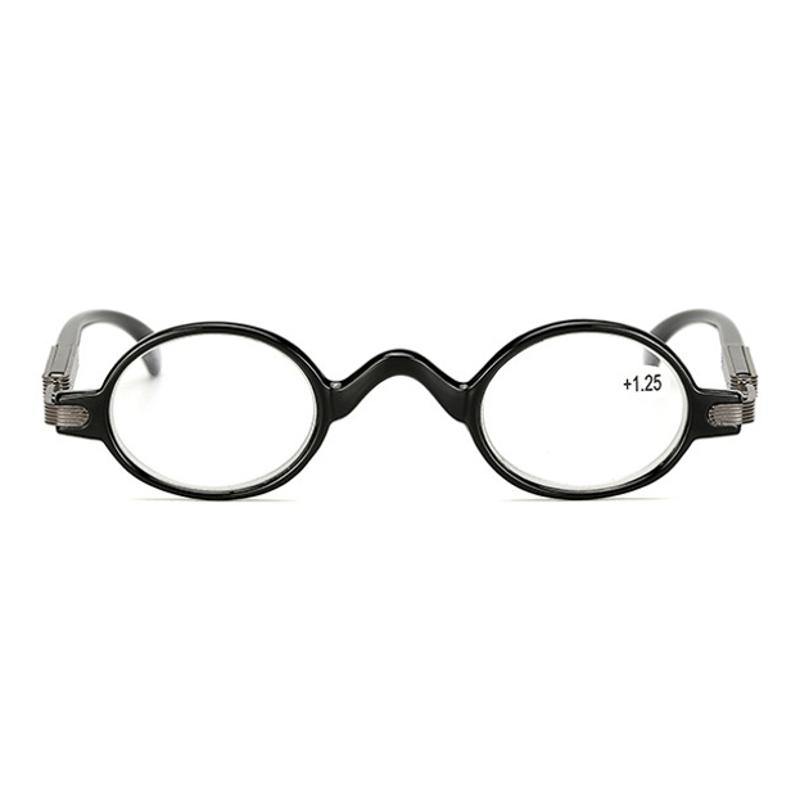 HD Anti-fatigue Reading Glasses PC Black Round Frame Resin Lens Presbyopic Glasses - MRSLM