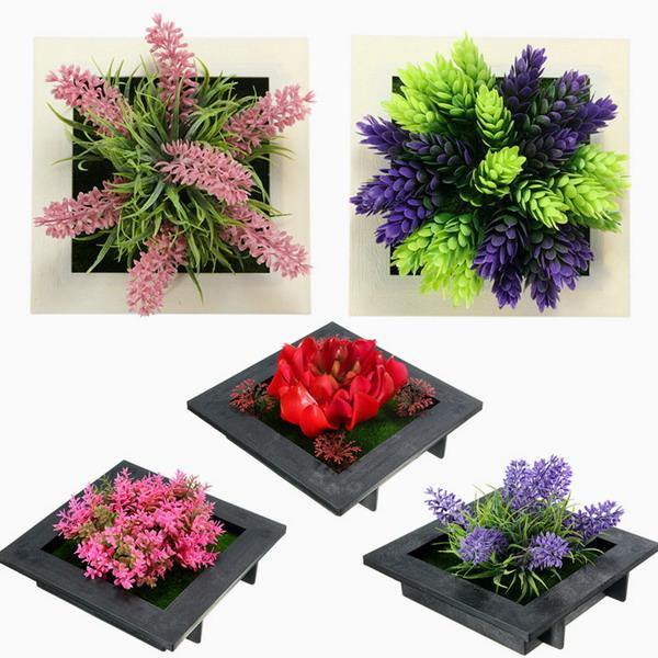 SquarE-mounted Vertical Wall Hanging Artificial Flower Home Office Decoration - MRSLM