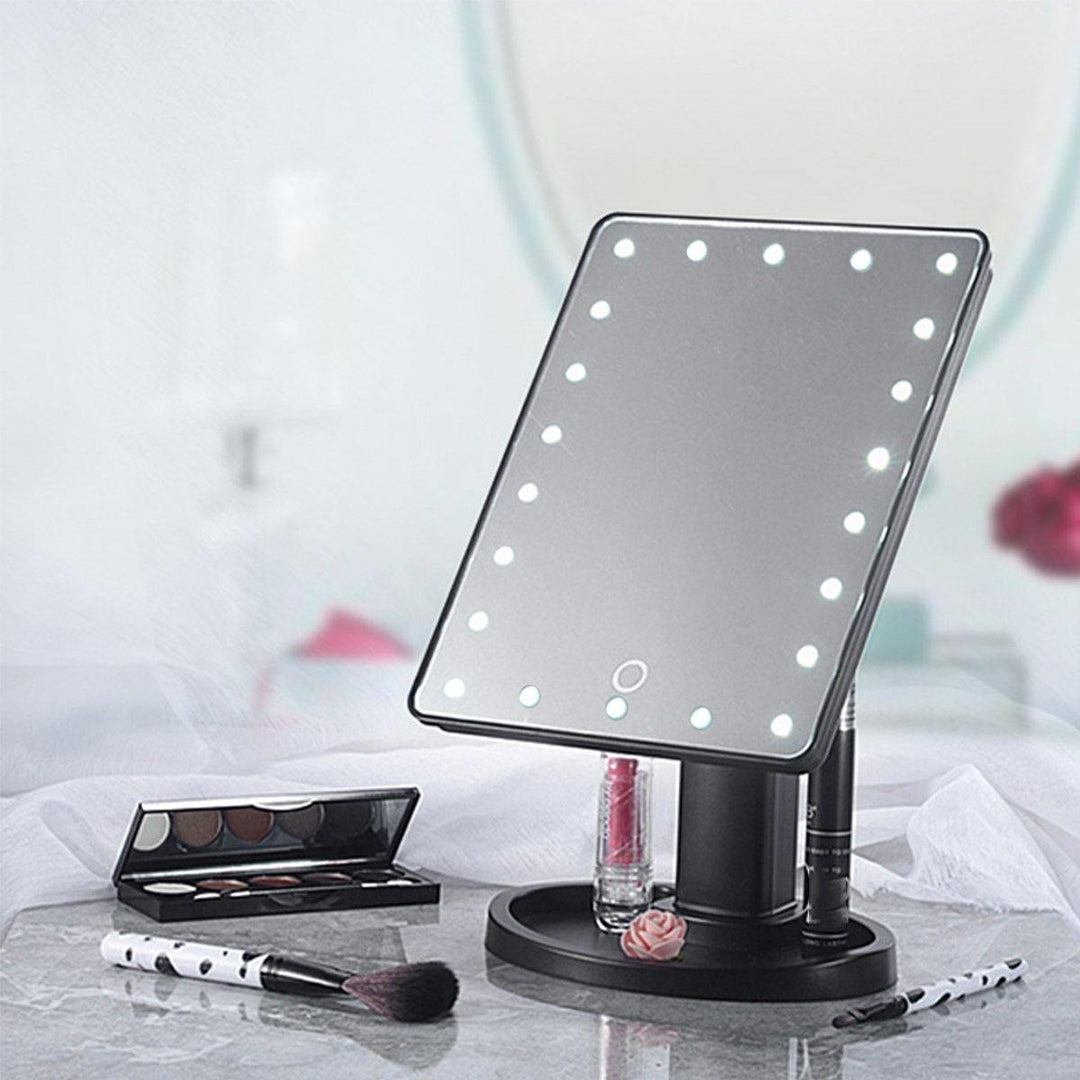 22 LED Lighted Vanity Touch Screen 360° Rotating Cosmetic Makeup LED Mirrors - MRSLM