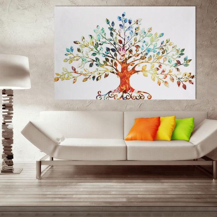 75X50CM Picture-Abstract Colorful Leafy Tree Unframed Canvas Print Wall Art Home Decoration - MRSLM