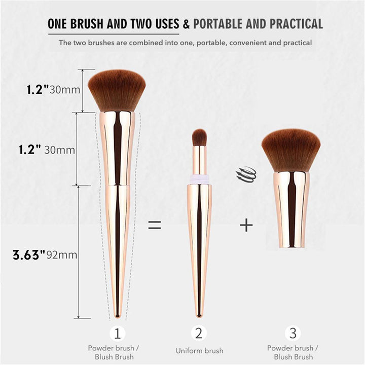 Multifunctional 2-in-1 Nylon Wool Plating Plastic Handle Brush Eye Shadow Makeup Brushes - MRSLM