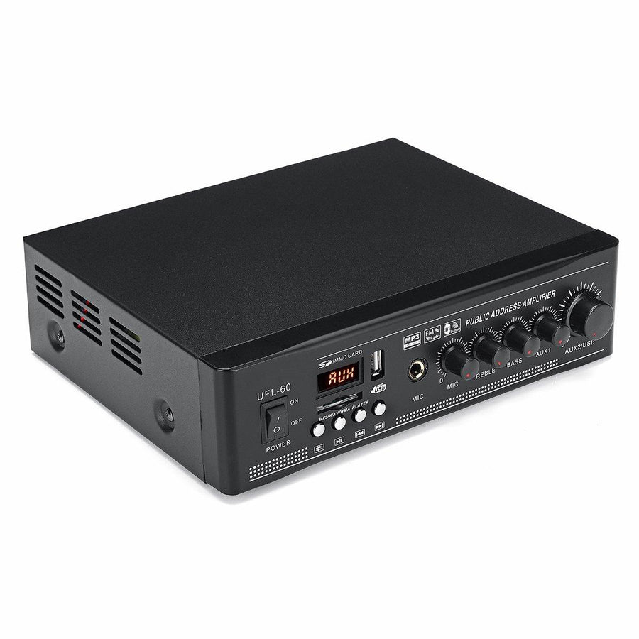UFL-60 2x400W bluetooth HIFI Lossless Amplifier Support Memory Card USB AUX FM Microphone 220V - MRSLM