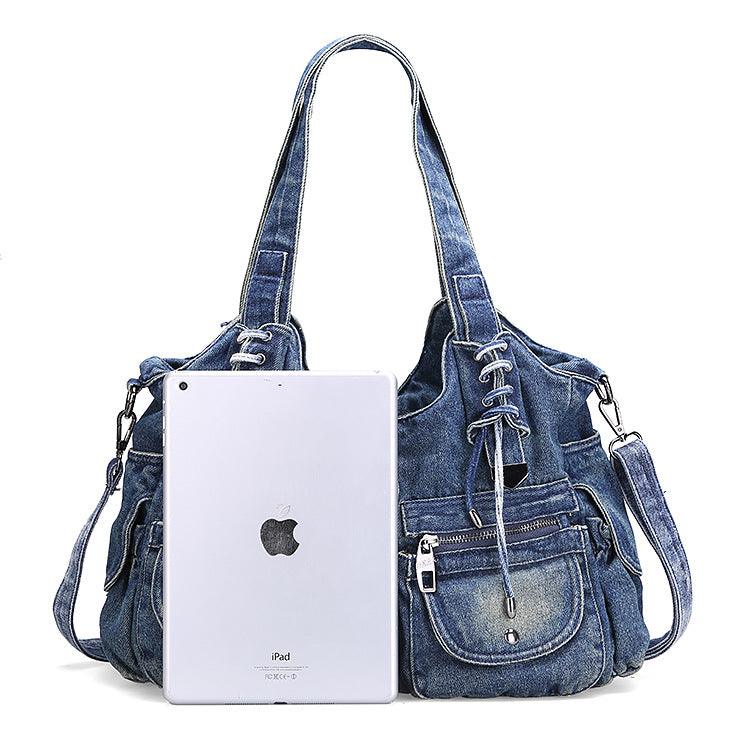 Leisure Fashion Big Bag Denim Bag Shoulder Bag Handbag - MRSLM