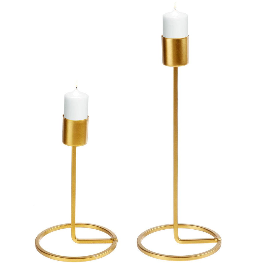 Golden Single Head Candle Holder Metal Nordic Geometric Candlestick For Home Office Restaurant Romantic Decoration - MRSLM