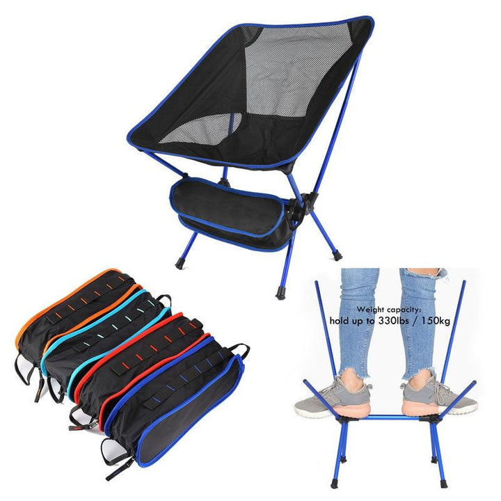Portable Folding Camping Chair Beach Hiking Picnic Seat Extended Fishing Tools Chair For Travel - MRSLM