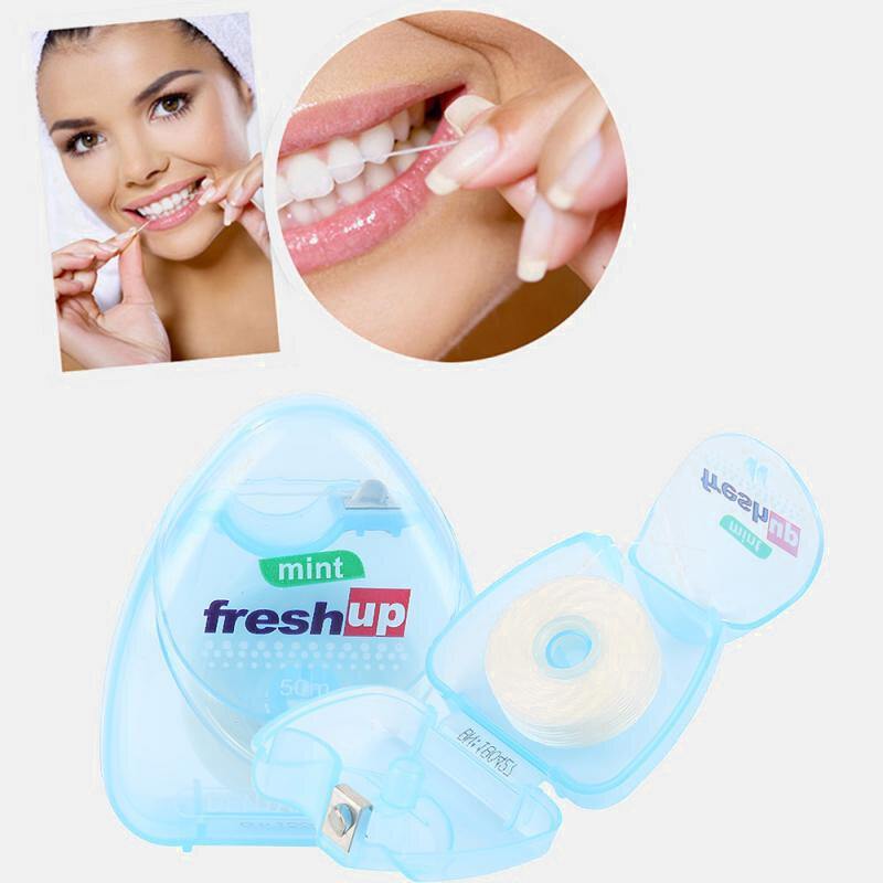Portable 50M Micro-Wax Dental Floss Clean Teeth Reduce Tooth Decay Gum Disease Oral Care - MRSLM