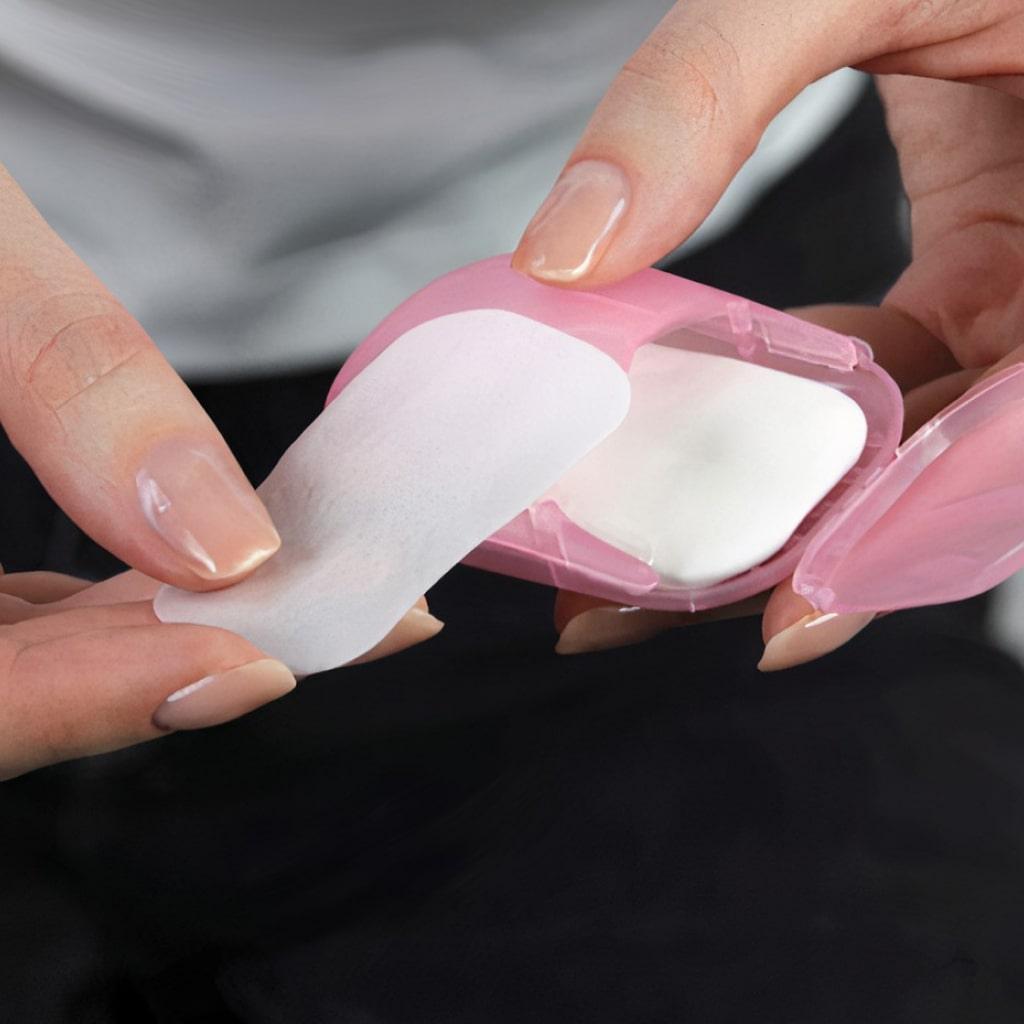 Portable Hand-Washing Soap Paper (5 Packs/100 Sheets) - MRSLM