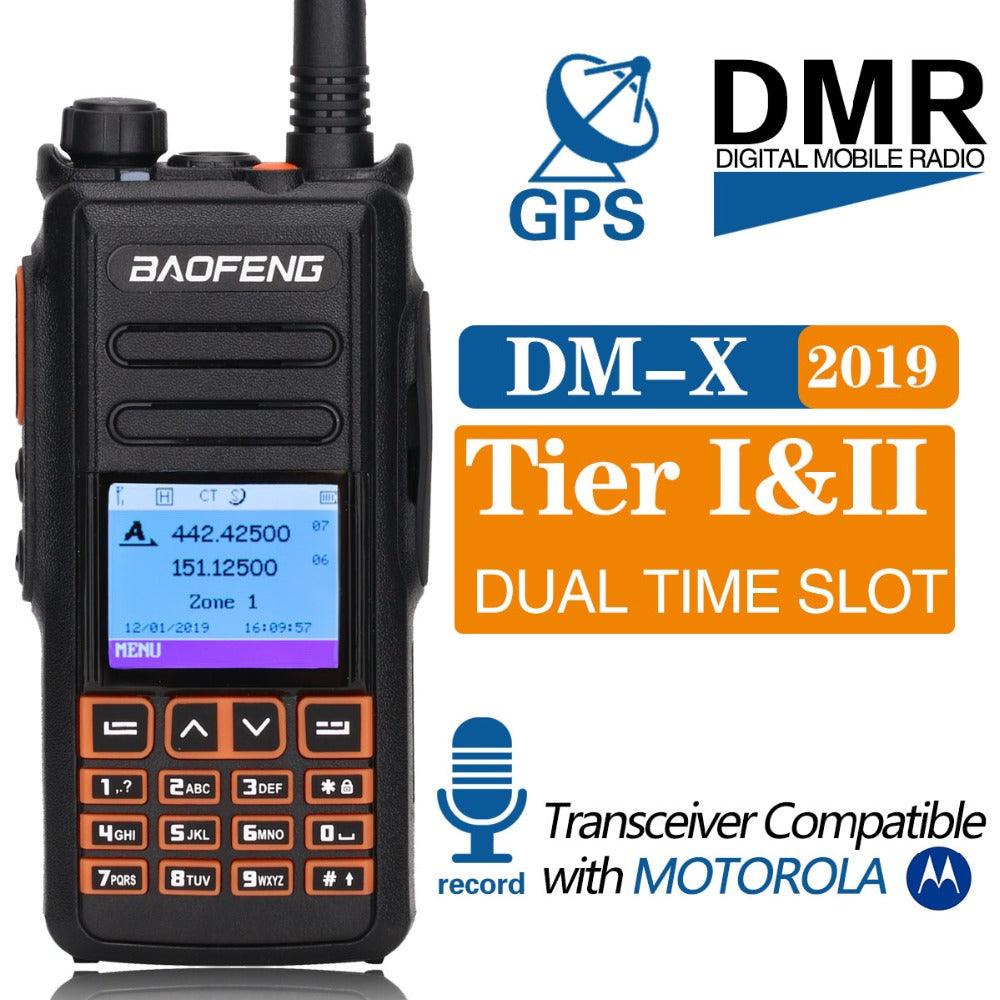 Baofeng DM-X Digital Walkie Talkie GPS Record Tier 1&2 Dual Band Dual Time Slot DMR Analog Two Way Audio - MRSLM
