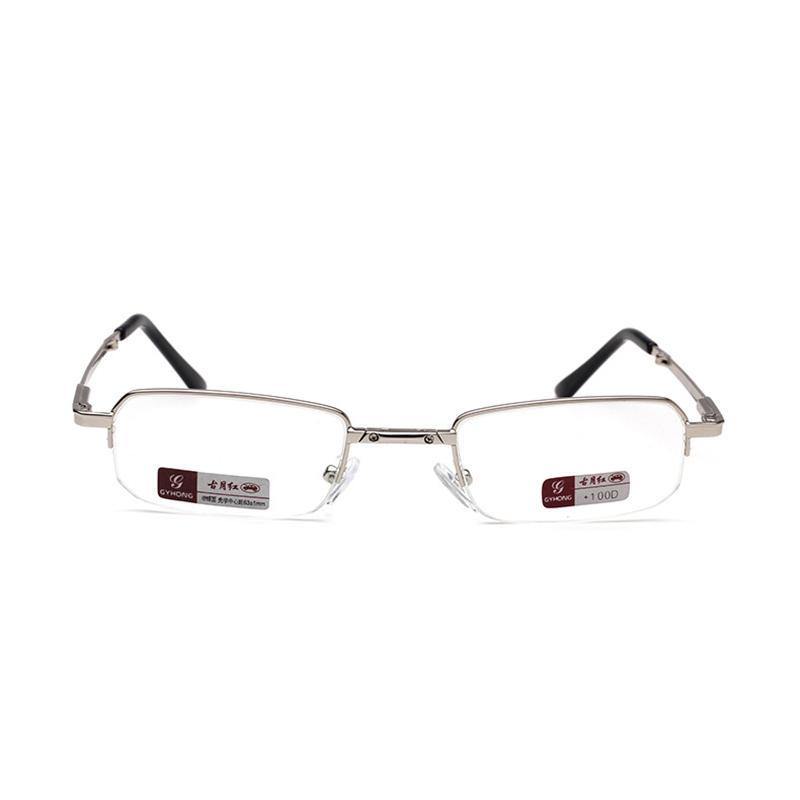 Mens Women Foldable Ultralight Metal Frame Vision Care Reading Glasses Eyeglasses With Case - MRSLM