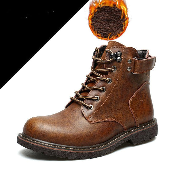Fashion Men's Casual Mid-cut Leather Boots - MRSLM