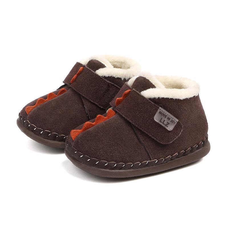 Children's Cotton-padded Shoes Boy Winter Infants Slippers Plus Fleece Girls Snowshoes - MRSLM