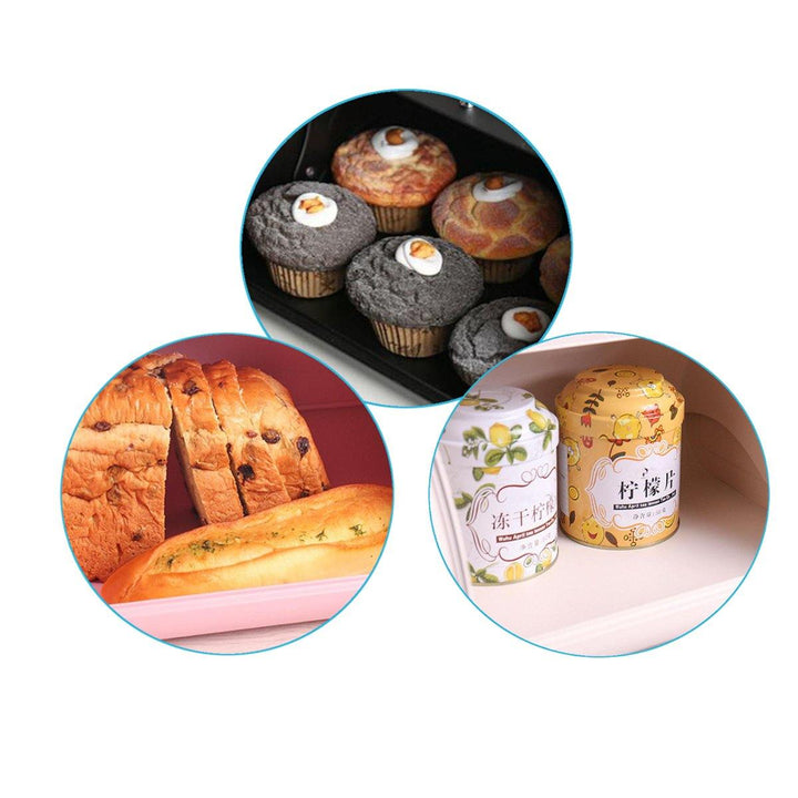 Baking Cafe Bread Box Storage Bin Keeper Food Kitchen Iron Container - MRSLM