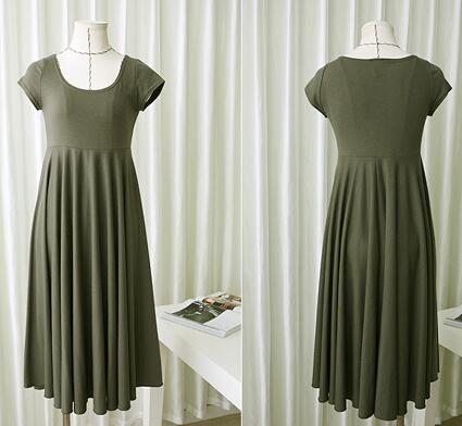 Women's Casual Cotton Maternity Summer Pleated Dress