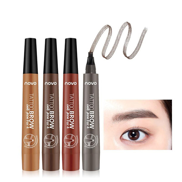4 Colors Four-bifurcated Liquid Eyebrow Pen Waterproof - MRSLM