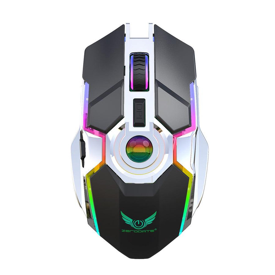 HXSJ ZER-T30 2.4G Wireless Rechargeable Mouse 2400DPI 7 Buttons Optical Gaming Mouse for Computer PC Gamer - MRSLM