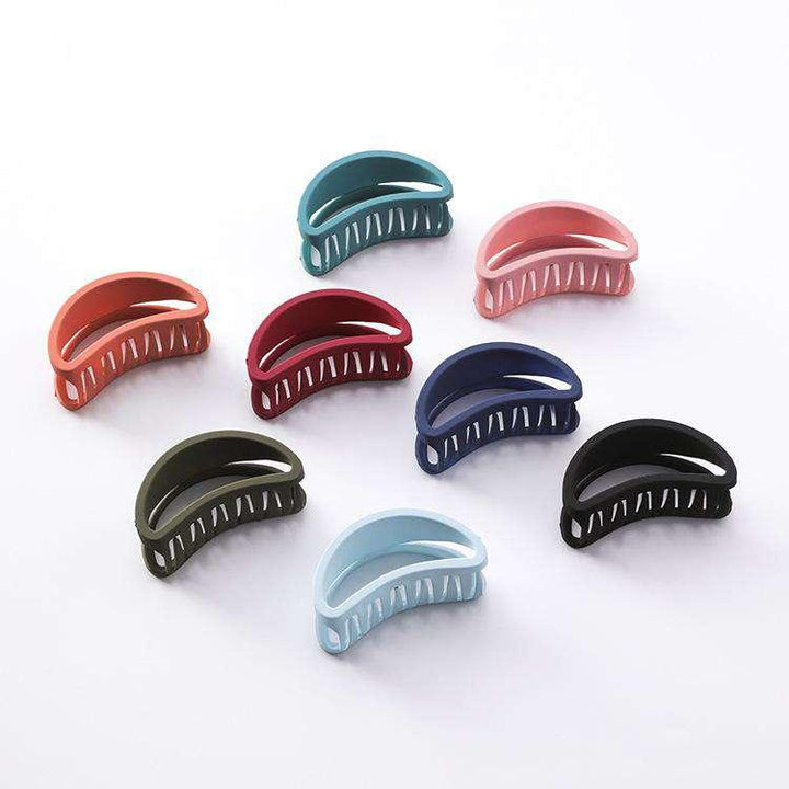 Korean style simple versatile grip sanding hollow curved hair catch half catch ponytail clip bath hairpin card - MRSLM