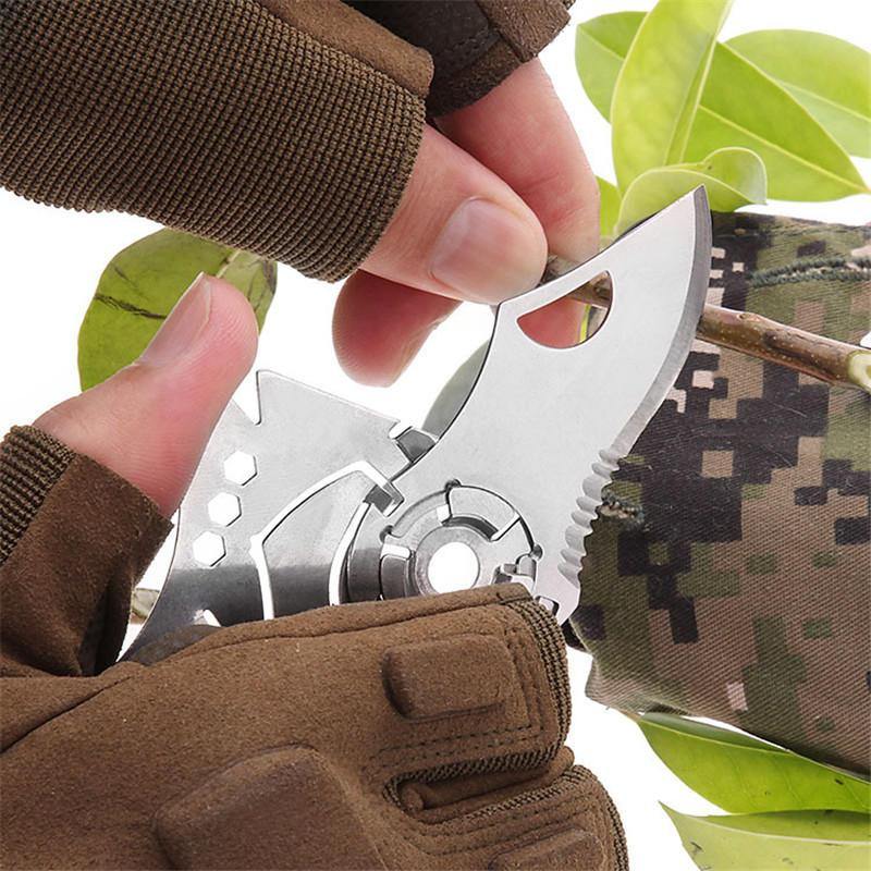 EDC Multifunctional Tools Mini Bottle Opener Screwdriver Stainless Fold Camping Tactical Folding Pocket Ring Outdoor Tools - MRSLM