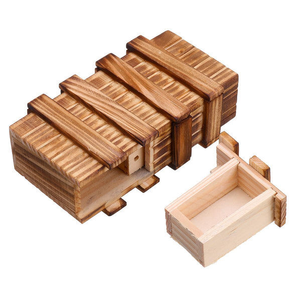 Compartment Wooden Puzzle Box Secret Drawer Brain Teaser Educational Toy Set - MRSLM