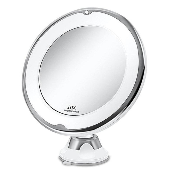 10x Magnifying Makeup Vanity Cosmetic Round Bathroom Mirrors with LED Light - MRSLM