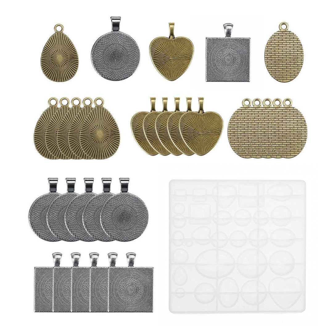 31pcs Resin Casting Molds Kit Silicone Mold Jewelry Making Pendant DIY Mould Set - MRSLM
