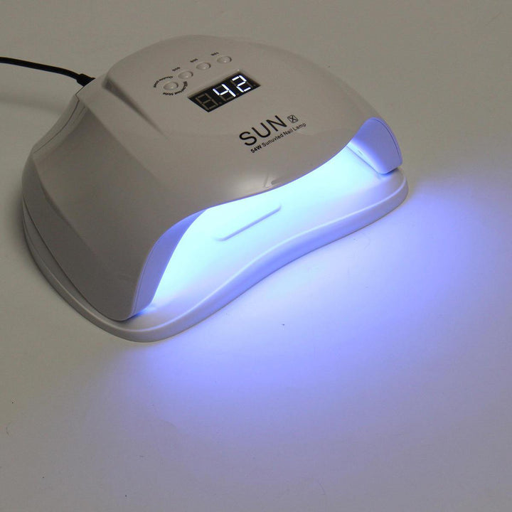 SUNX 54W UV LED Lamp Nail Dryer Machine Nail Cure Gel Polish Infrared Sensor 4 Timers - MRSLM