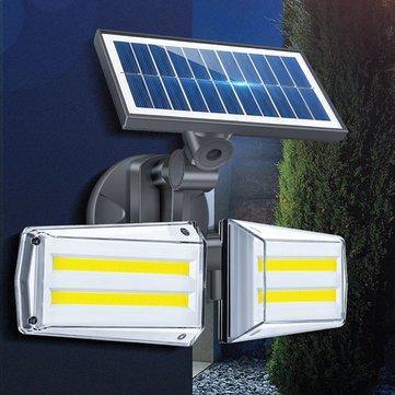 12W Adjustable Dual Head 80 COB Solar Wall Light Outdoor LED Radar Sensor Waterproof Security Landscape Lamp - MRSLM