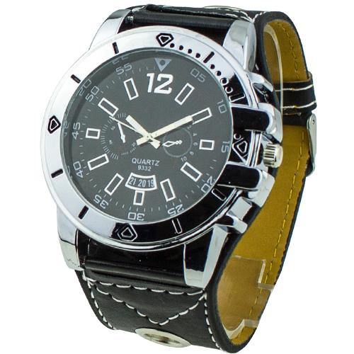 Colorful Men Fashion Oversized Dial Sport Quartz Steel Leather Band Wrist Watch - MRSLM