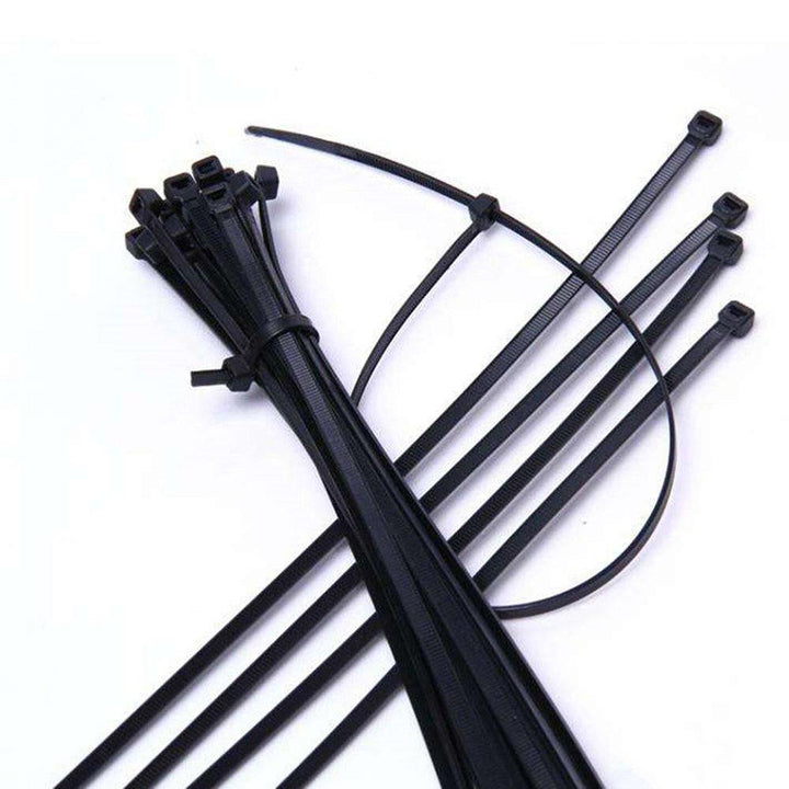 Suleve ZT08 Nylon 250Pcs 8mm 15/20/25/30/35/40cm Black/White Nylon Self-locking Cable Tie Zip Ties Strong Tensile Strength - MRSLM