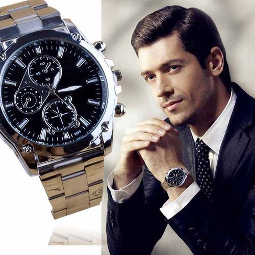 Luxury Men Business Sport Stainless Steel Quartz Analog Wrist Watch Xmas Gift - MRSLM