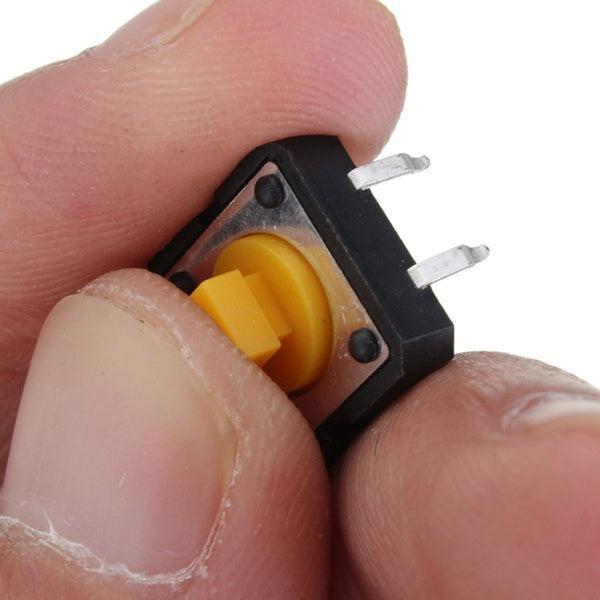 50pcs Tactile Push Button Switch Momentary Tact & Cap Assorted Kit 12x12x7.3mm Key Caps - MRSLM