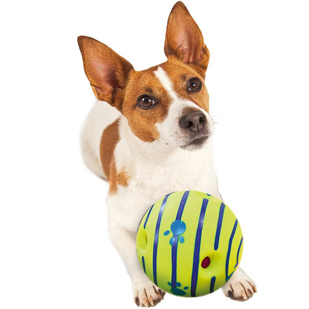 6 Inch Pet Dog Play Ball Training Chew With Funny Sound Toys Squeaky Giggle Ball - MRSLM