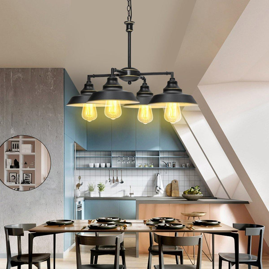 E26 Industrial Metal Chandelier Pendant Light Indoor Home Bar Ceiling Lamp Fixture AC110V - MRSLM