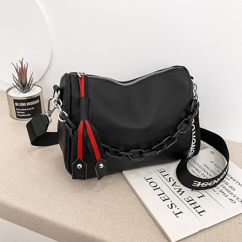 Simple Messenger Leather Women's Single Shoulder Bag Large Capacity - MRSLM
