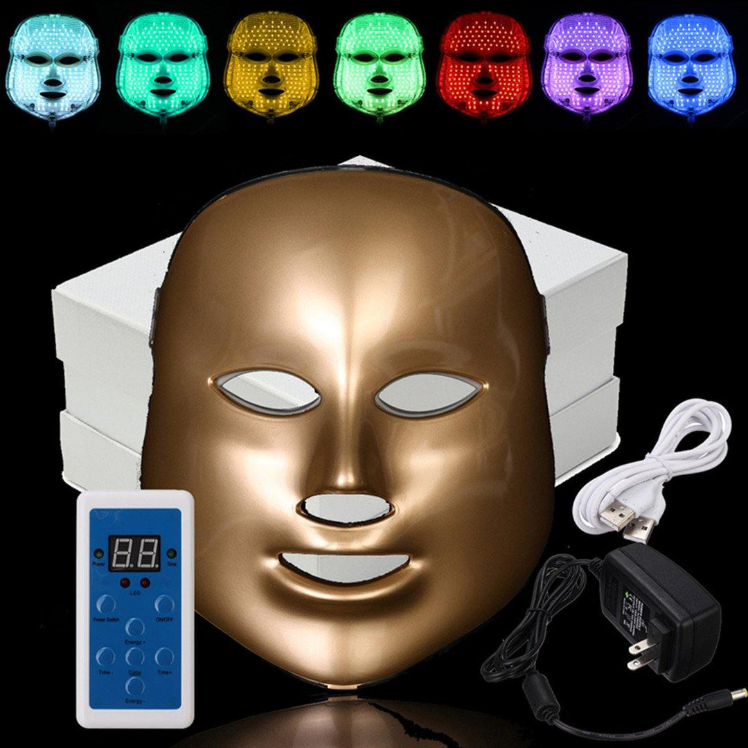 LED Photon Skin Rejuvenation Facial Neck Mask Beauty Therapy Machine Firming Tightening 7 Colors - MRSLM