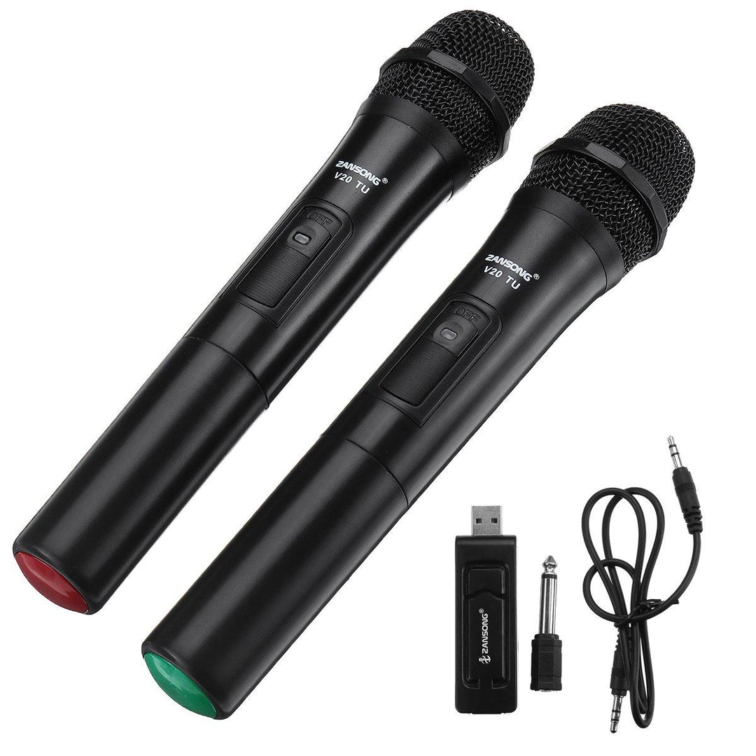 UHF USB 3.5mm 6.35mm Wireless Microphone Megaphone Mic with Receiver for Karaoke Speech Loudspeaker - MRSLM