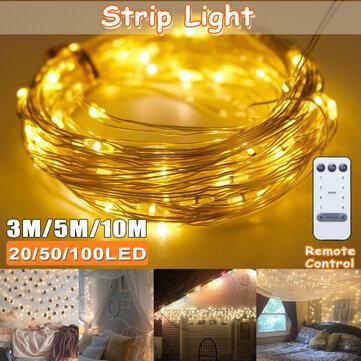 2/5/10M 100LED USB Battery Powered Fairy String Light With Remote Control Xmas Party - MRSLM