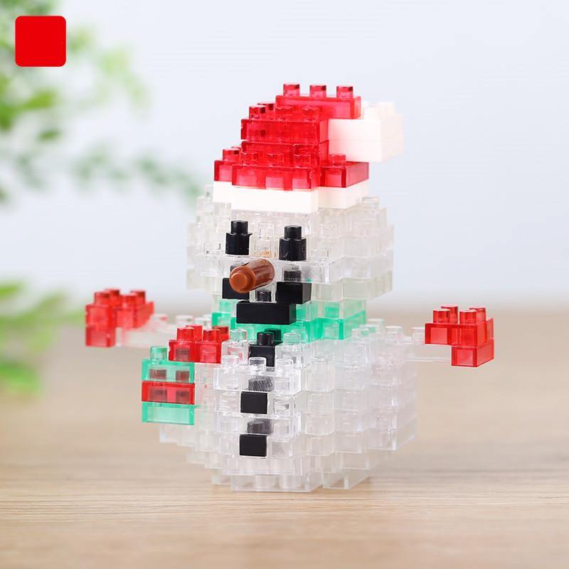 Christmas Tree Small Particles Diamond Blocks Old Man and Deer Mini Assembly Micro-puzzle Christmas Gift Children's Toy - MRSLM
