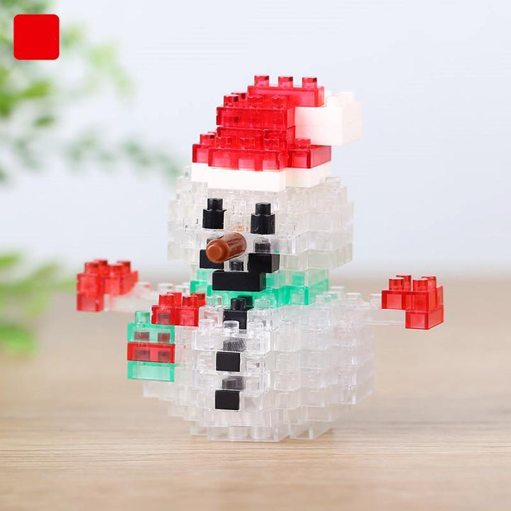 Christmas Tree Small Particles Diamond Blocks Old Man and Deer Mini Assembly Micro-puzzle Christmas Gift Children's Toy - MRSLM
