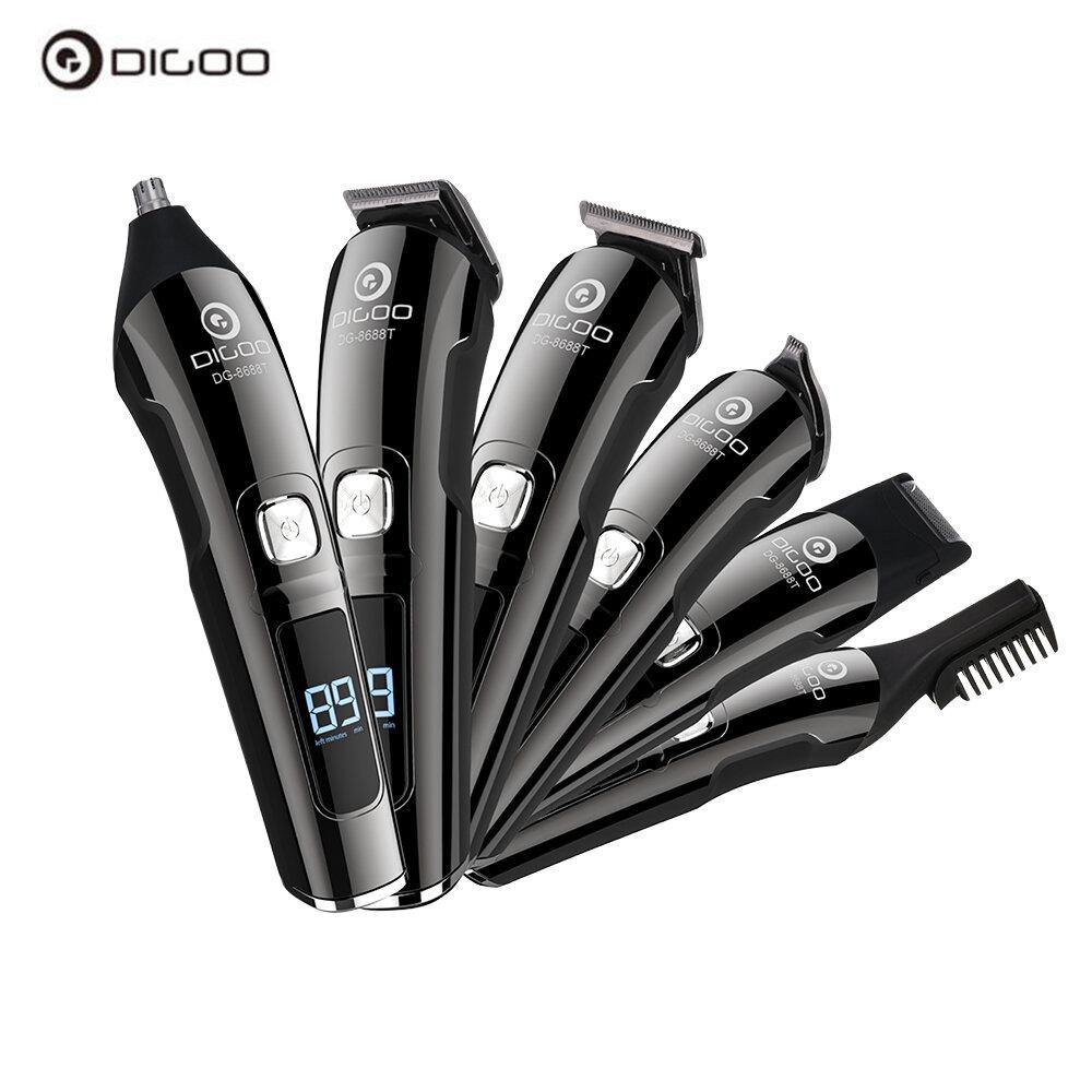 DIGOO 16 IN 1 LCD Display Cordless Hair Trimmer 600mAh USB Rechargeable Electric Hair Clipper For Hair Beard Nose/Ear Hair Body Hair Trimmer - MRSLM