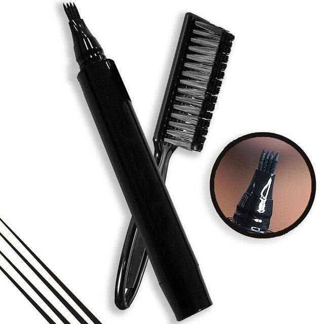 Beard Pen Beard Filler Pencil And Brush Beard Enhancer Waterproof Moustache Coloring Shaping Tools Hair Pencil - MRSLM