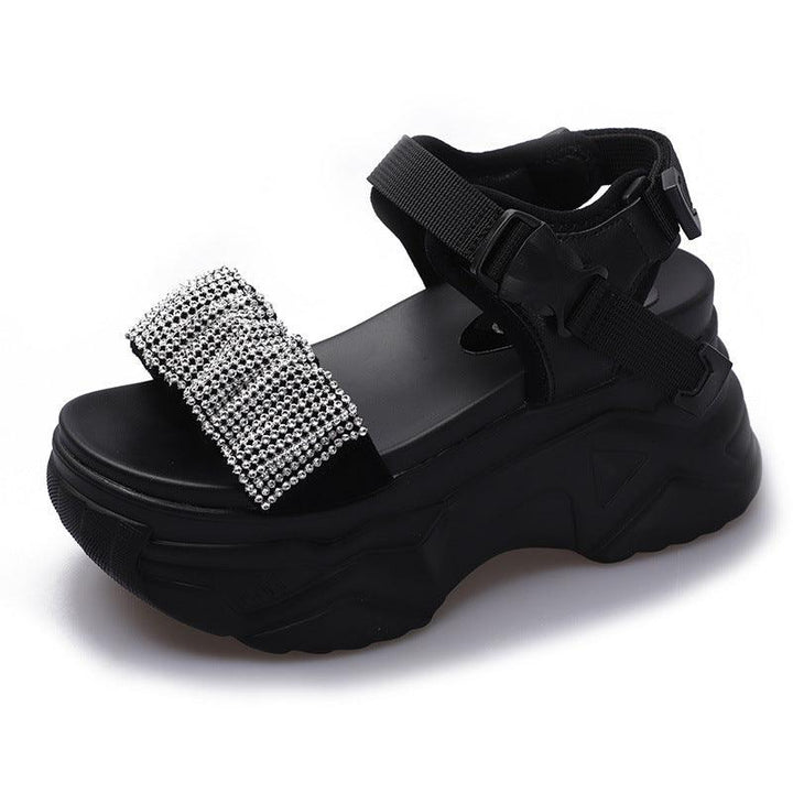 Korean Style Round Toe Muffin Comfortable Sports Casual Sandals - MRSLM