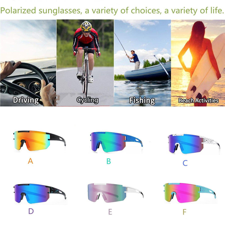 Polarized Sunglasses for Men and Women, TR90 Frame Sun Glasses UV Protection for Cycling, Fishing, Running, Golf, Outdoor Sports - MRSLM