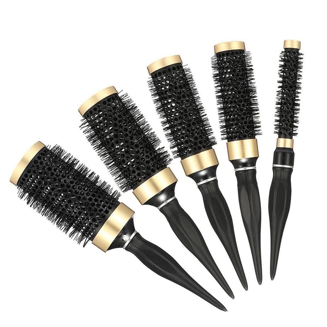 1 Piece Round Curling Hair Comb Plastic Black Salon Barber Hairdressing Styling Tool - MRSLM
