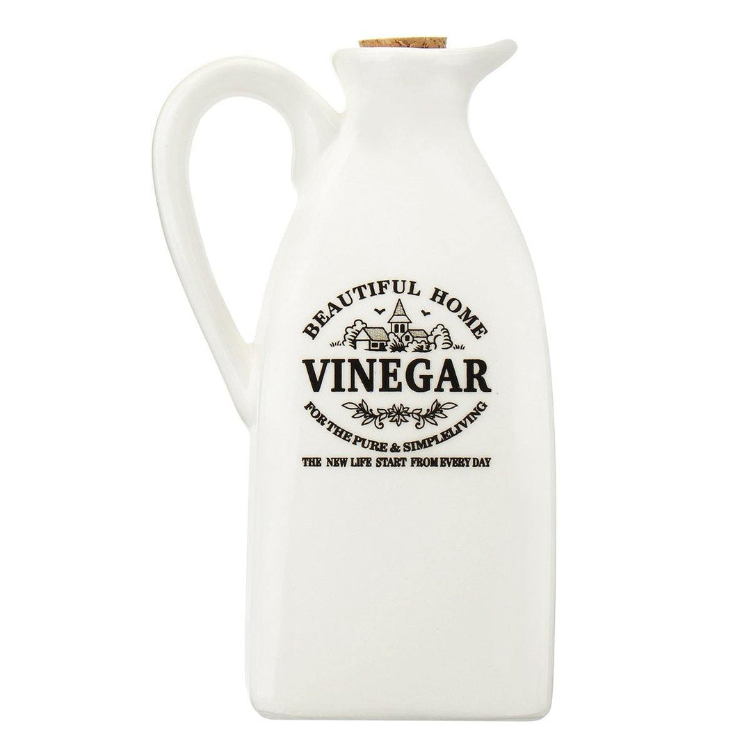 Ceramic Porcelain Olive Oil Bottle Sauce Cruet Container Vinegar Kitchen Storage Cotainer - MRSLM